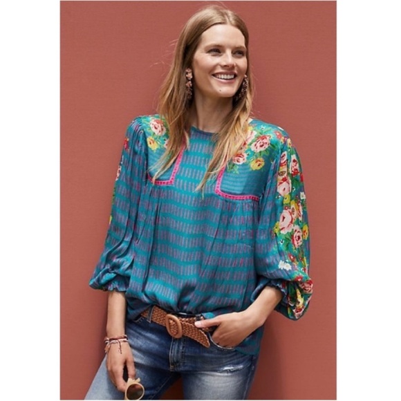 Anthropologie Tops Blnk Anthropologie Oversize Floral Miranda